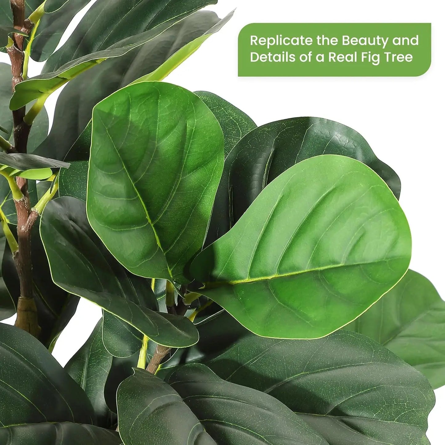 HiMISS Artificial Fiddle Leaf Fig Tree With Pot Indoor Greenery
