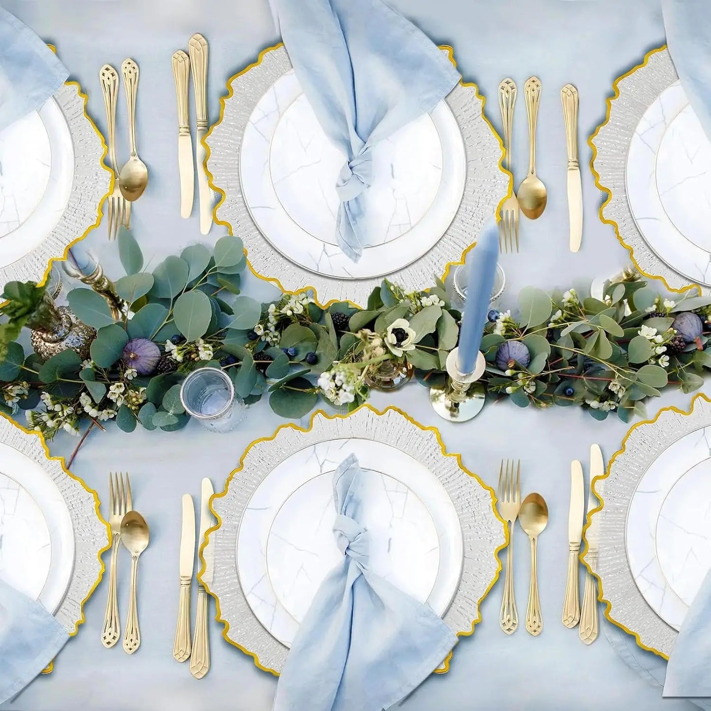 Bymaocar Flower Shape Charger Plates