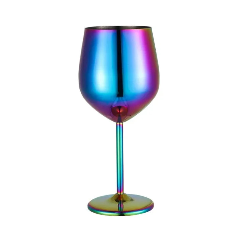 Stainless Steel Goblet Wine Glass Unbreakable Bar Glass