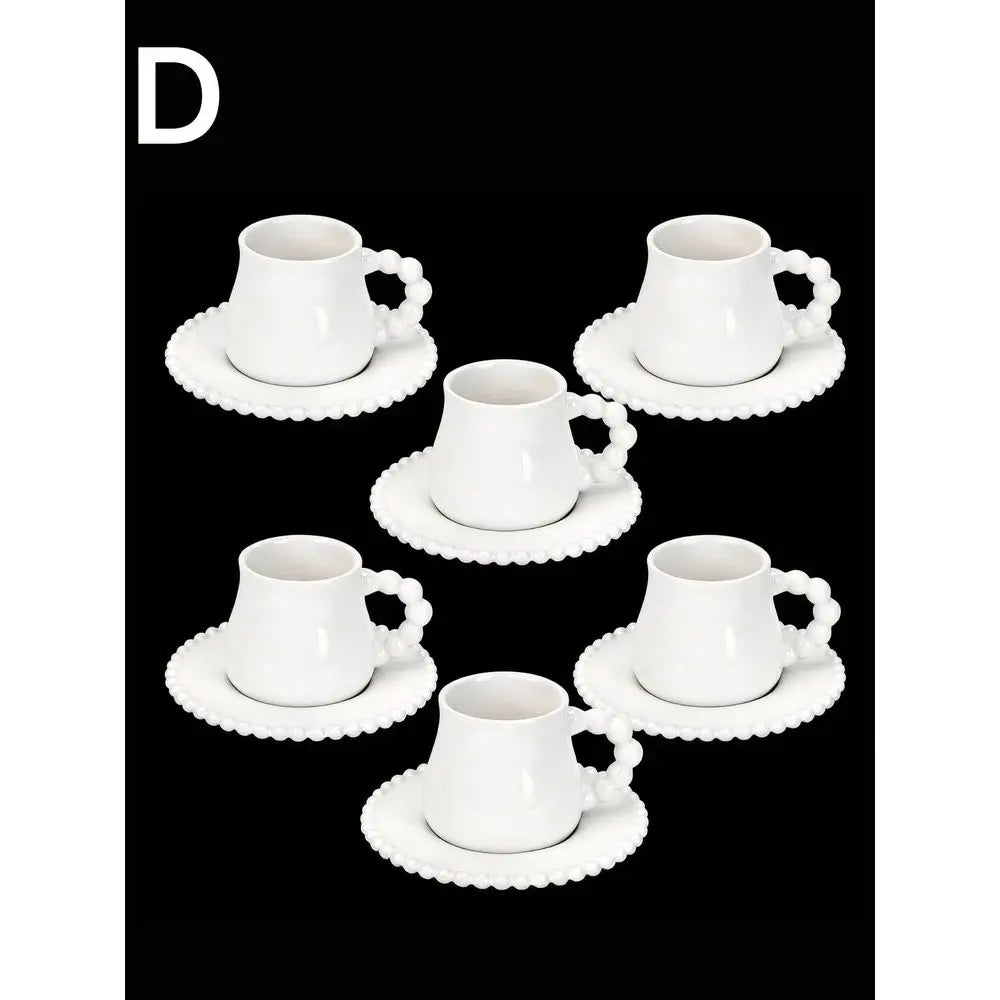 XMSJ Deco Golden Turkish Espresso Cups With Saucers