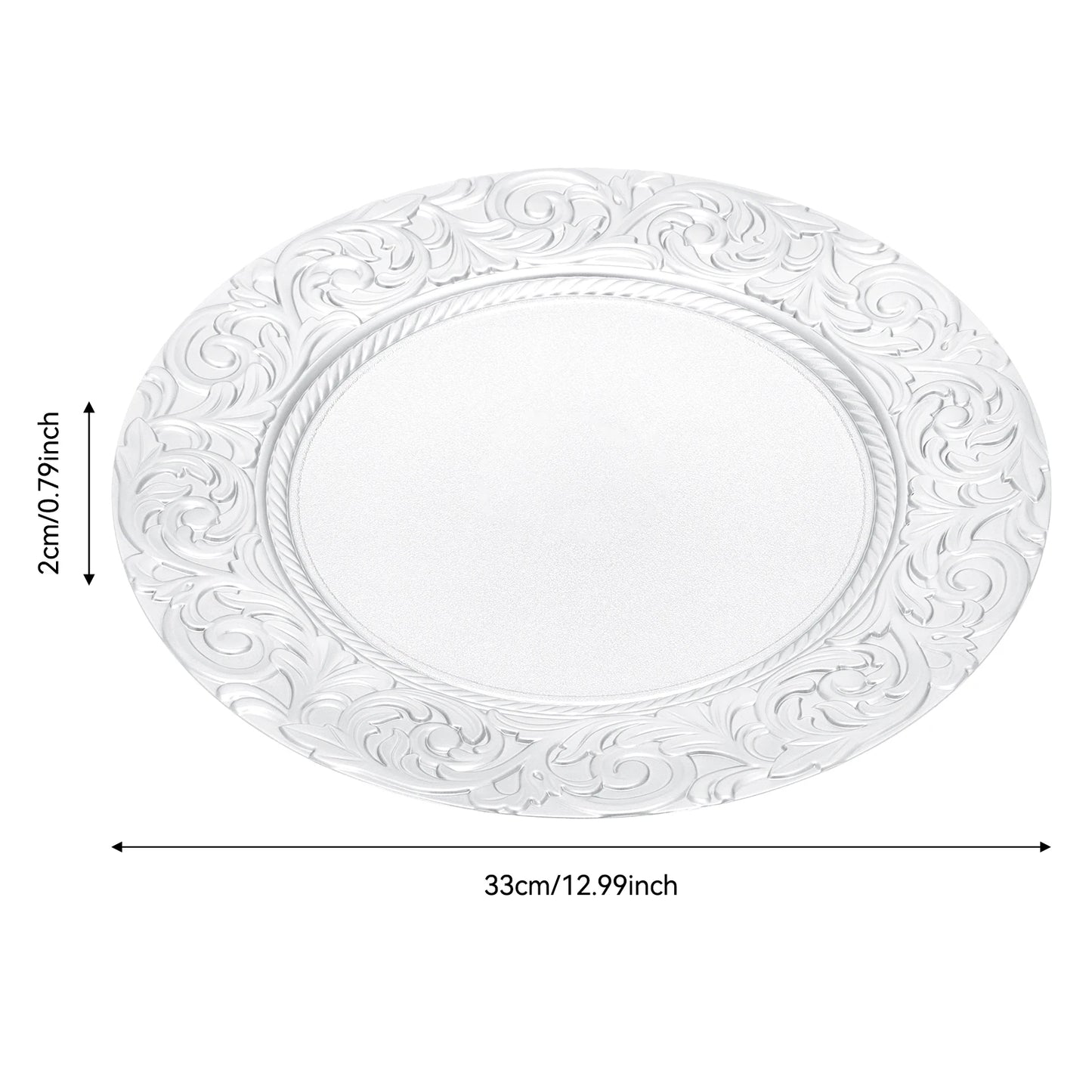 Bymaocar Charger Plate Set 100 Round Embossed Serving Plates