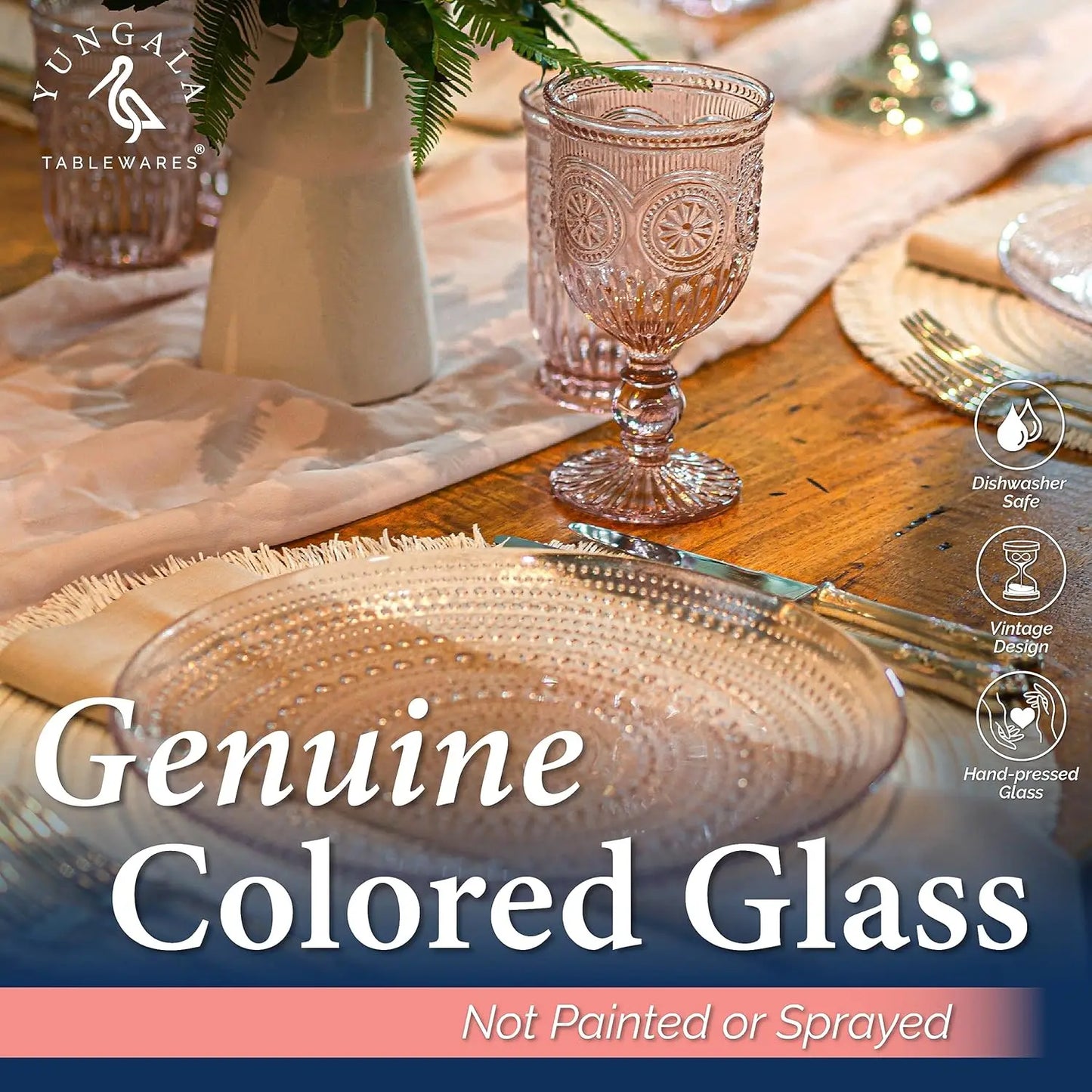 Hobnail Wine Goblets Set of Six Glassware Dishwasher Safe