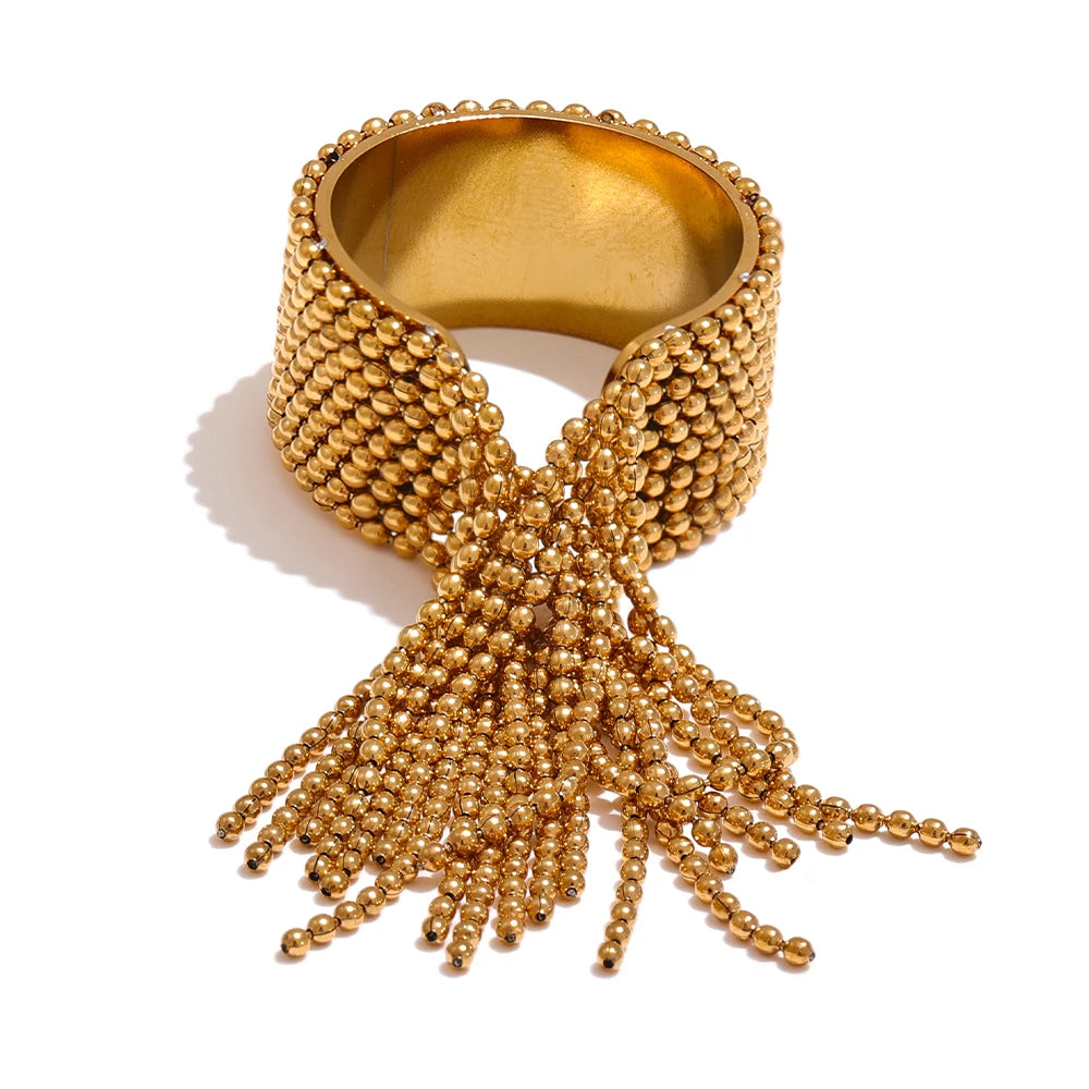 Yhpup Declaration Series Stainless Steel Chain Tassel Ring