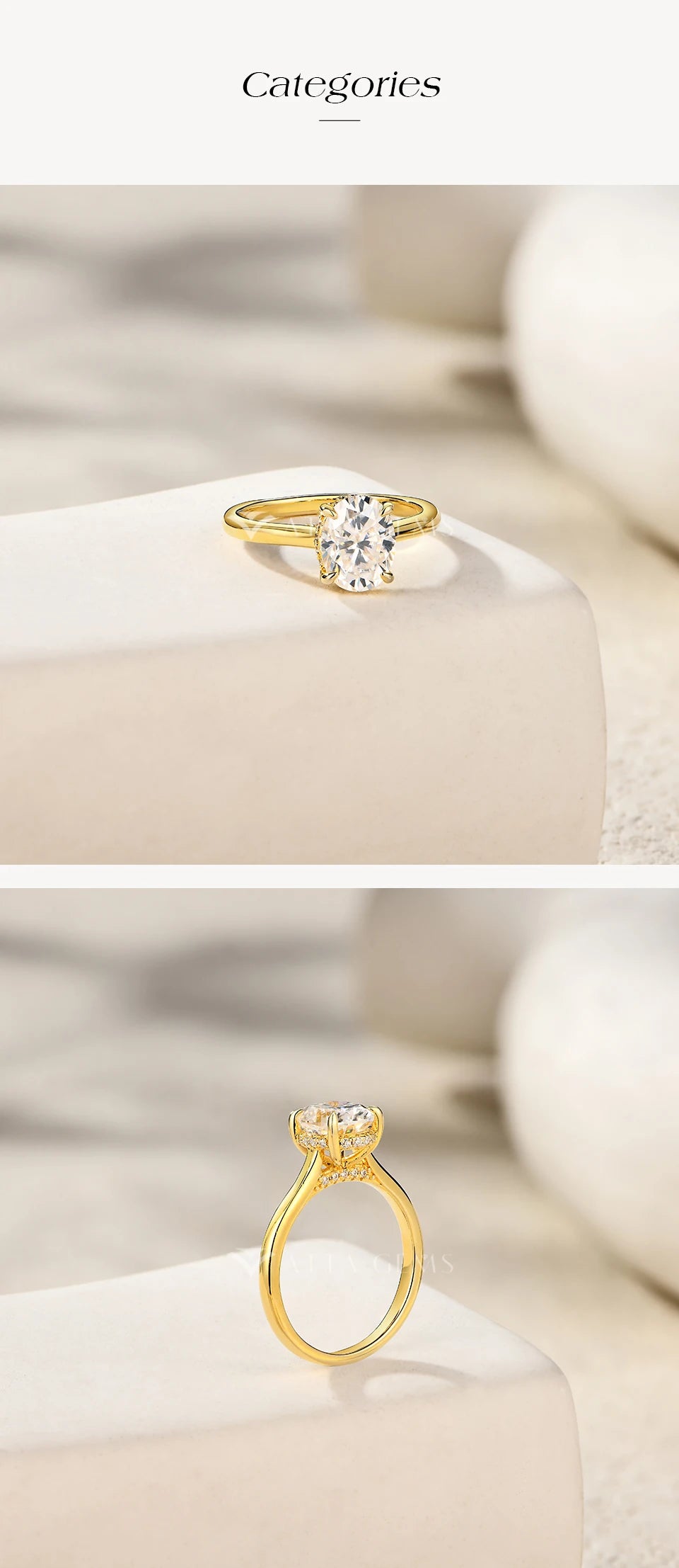 Moissanite Ring For Women Oval S925 Silver Engagement