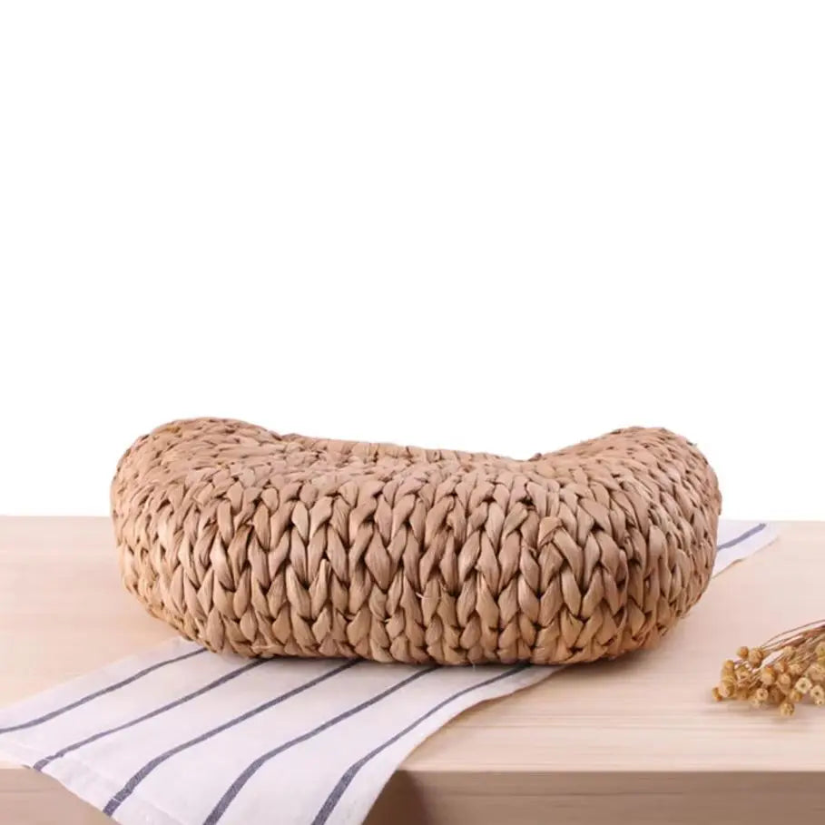 Women Straw Beach Bag Half Round Rattan Tote Handwoven