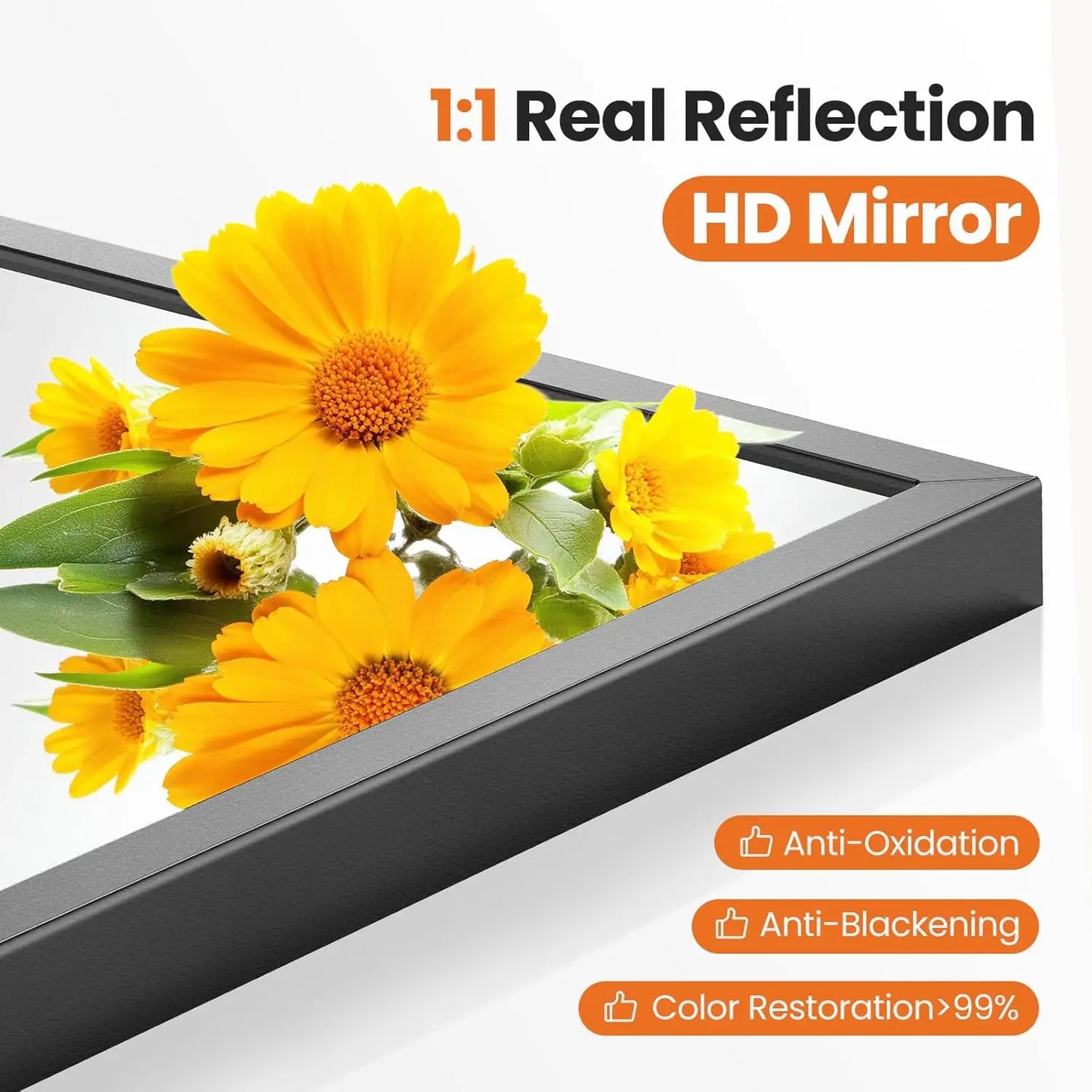 Arched Black Modern Bathroom Mirrors With Metal Frame