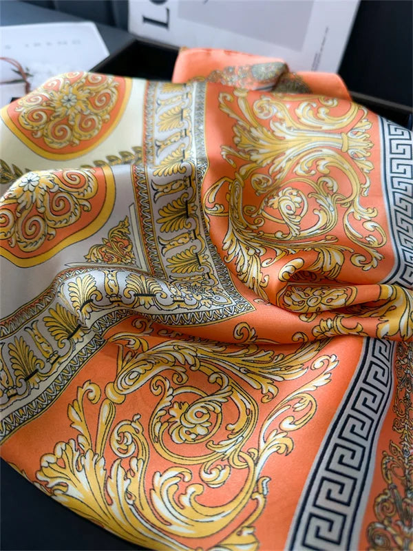 Printed Womens Polyester Scarf Square Shawl Luxury Design