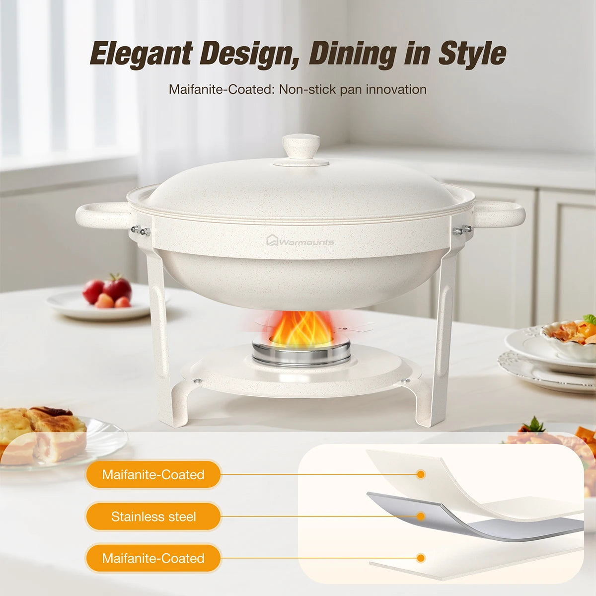 Maifanite Coated Stainless Steel Chafing Dish Buffet Set