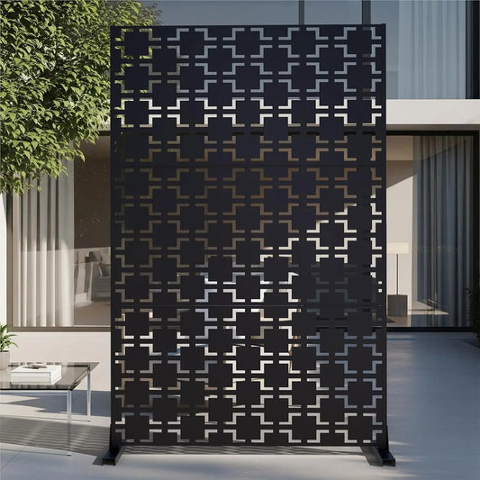 Weatherproof Freestanding Metal Privacy Screen For Outdoor Garden Balcony Patio