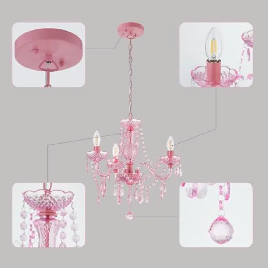 Crystal Chandelier 3 Light Modern K9 Acrylic Pendant for Dining