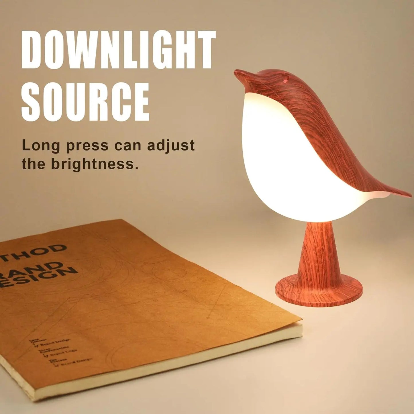LED Touch Control Bird Lamp Art Deco Dimmable Rechargeable Battery