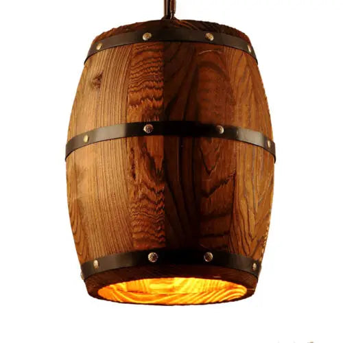 Vintage Old West Wine Barrel Hanging Light For Cafe Bar
