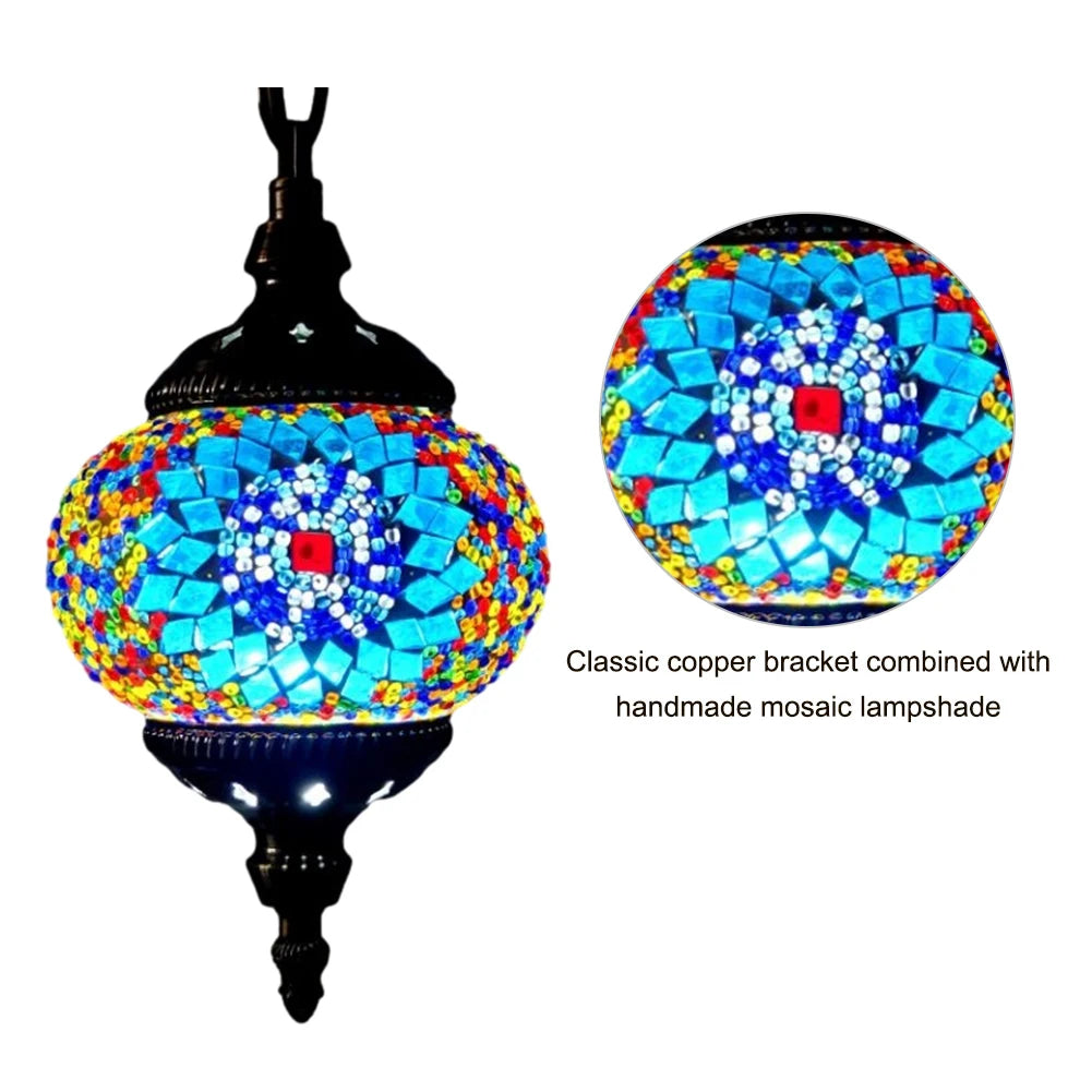 APWIKOGER Mosaic Pendant Light Turkish Moroccan Hanging Ceiling Lamp