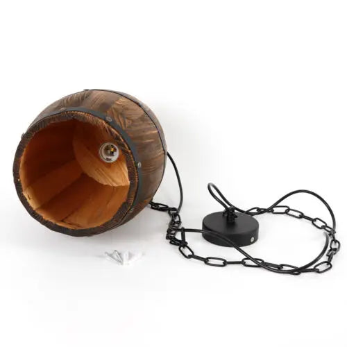 Vintage Old West Wine Barrel Hanging Light For Cafe Bar