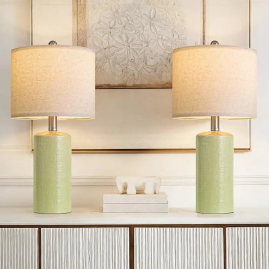 Modern Ceramic Table Lamps Set of 2 for Living Room