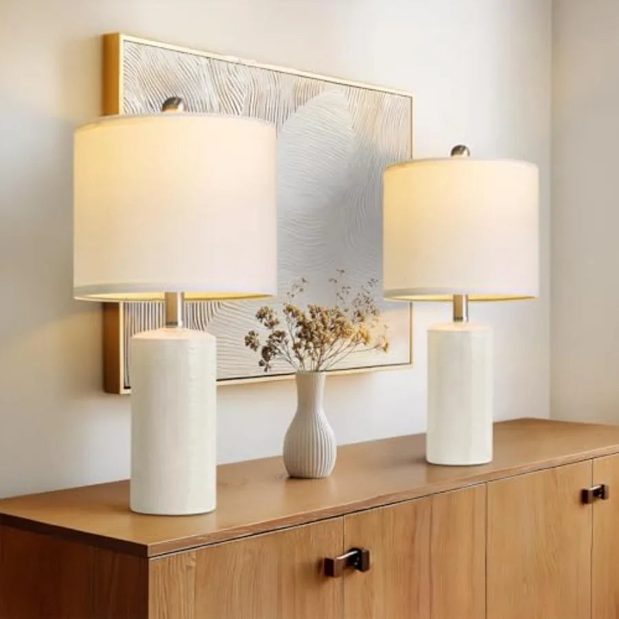 Modern Ceramic Table Lamps Set of 2 for Living Room
