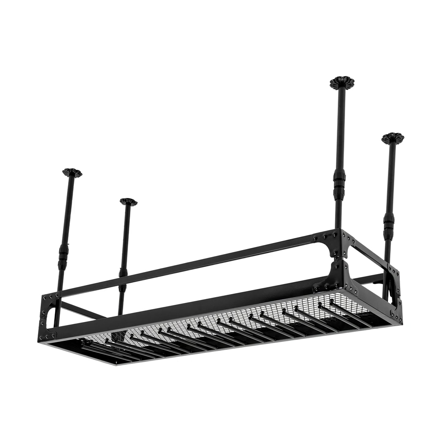 Metal Ceiling Mounted Hanging Wine Goblet Rack With Adjustable Height