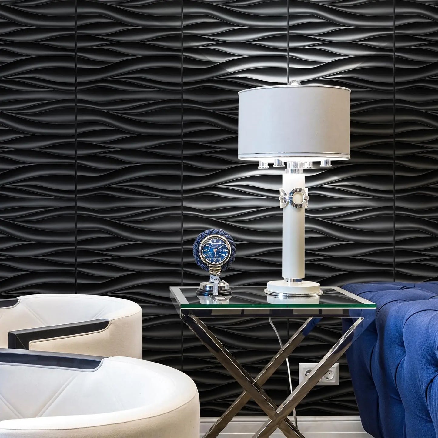 3D Wave Design Textured PVC Wall Panels For Modern Interiors