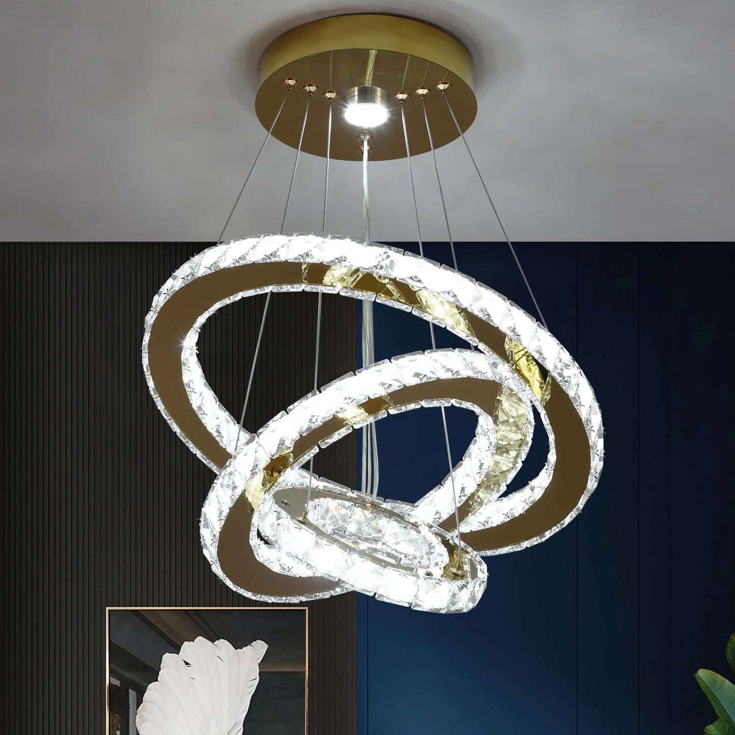 VETRULUS Crystal Chandelier For Living Room Ceiling Light
