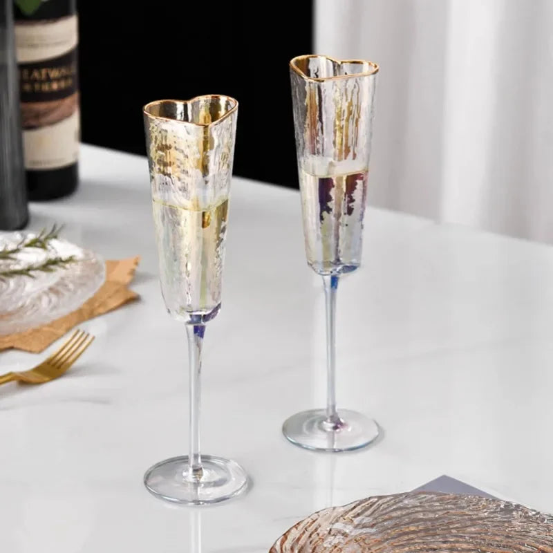 Heart Shaped Glass Goblet Durable Wine Glass For Home Parties