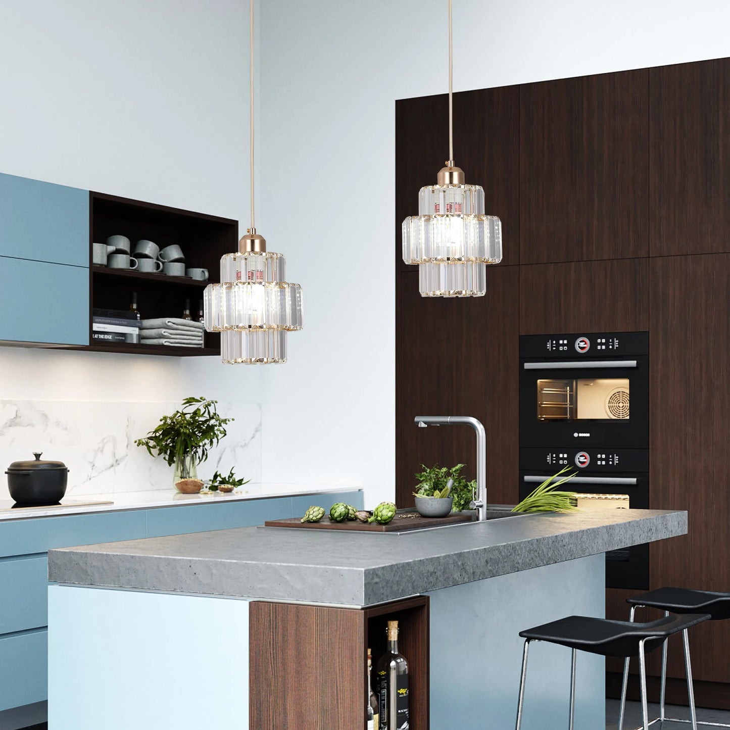 VETRULUS Led Crystal Pendant Light Modern Chandelier