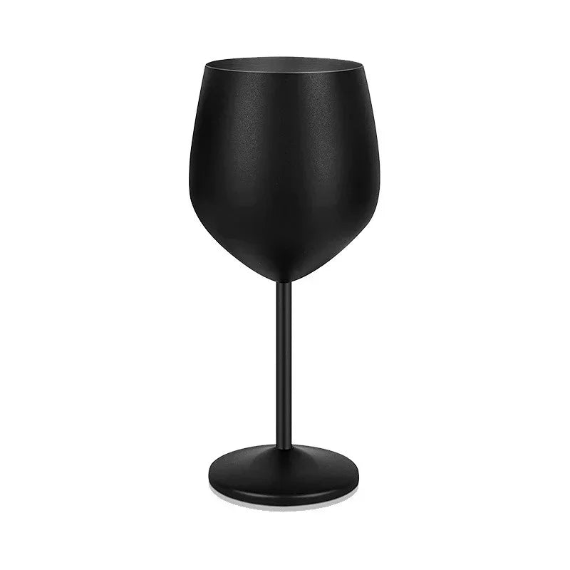 Stainless Steel Goblet Wine Glass Unbreakable Bar Glass