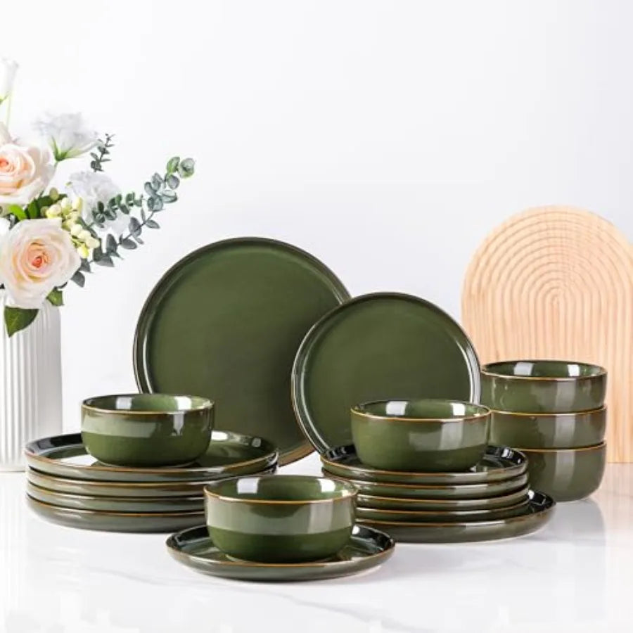 Stoneware Dinnerware Set 2pc Round Plates And Bowls