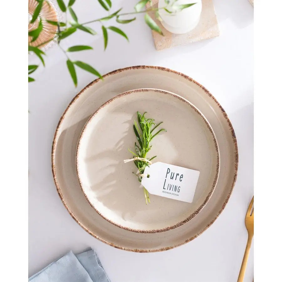 dinnerware set 4 persons Rustic 12 pcs Rustic design dinnerware set, dishwasher safe Bowl and plate set Pure Living dinnerware i