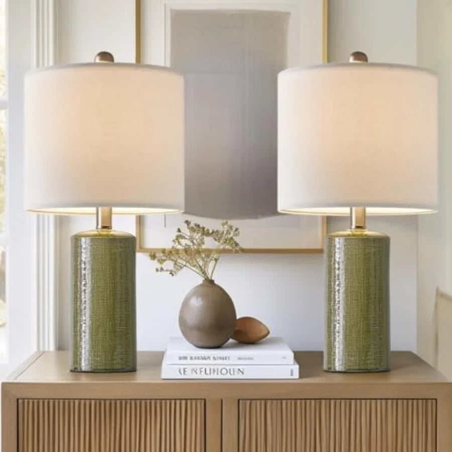 Modern Ceramic Table Lamps Set of 2 for Living Room