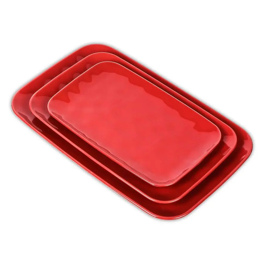 Ceramic Rectangle Porcelain Serving Platters For Party Appetizers