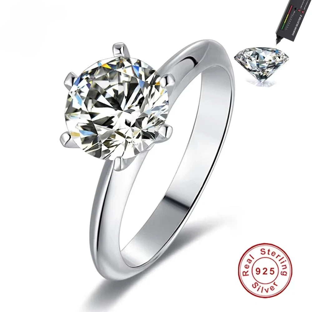 CBTB 925 Sterling Silver Moissanite Ring For Women