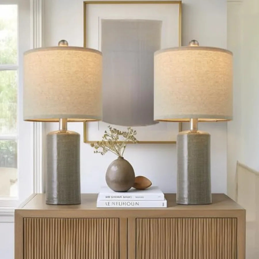 Modern Ceramic Table Lamps Set of 2 for Living Room