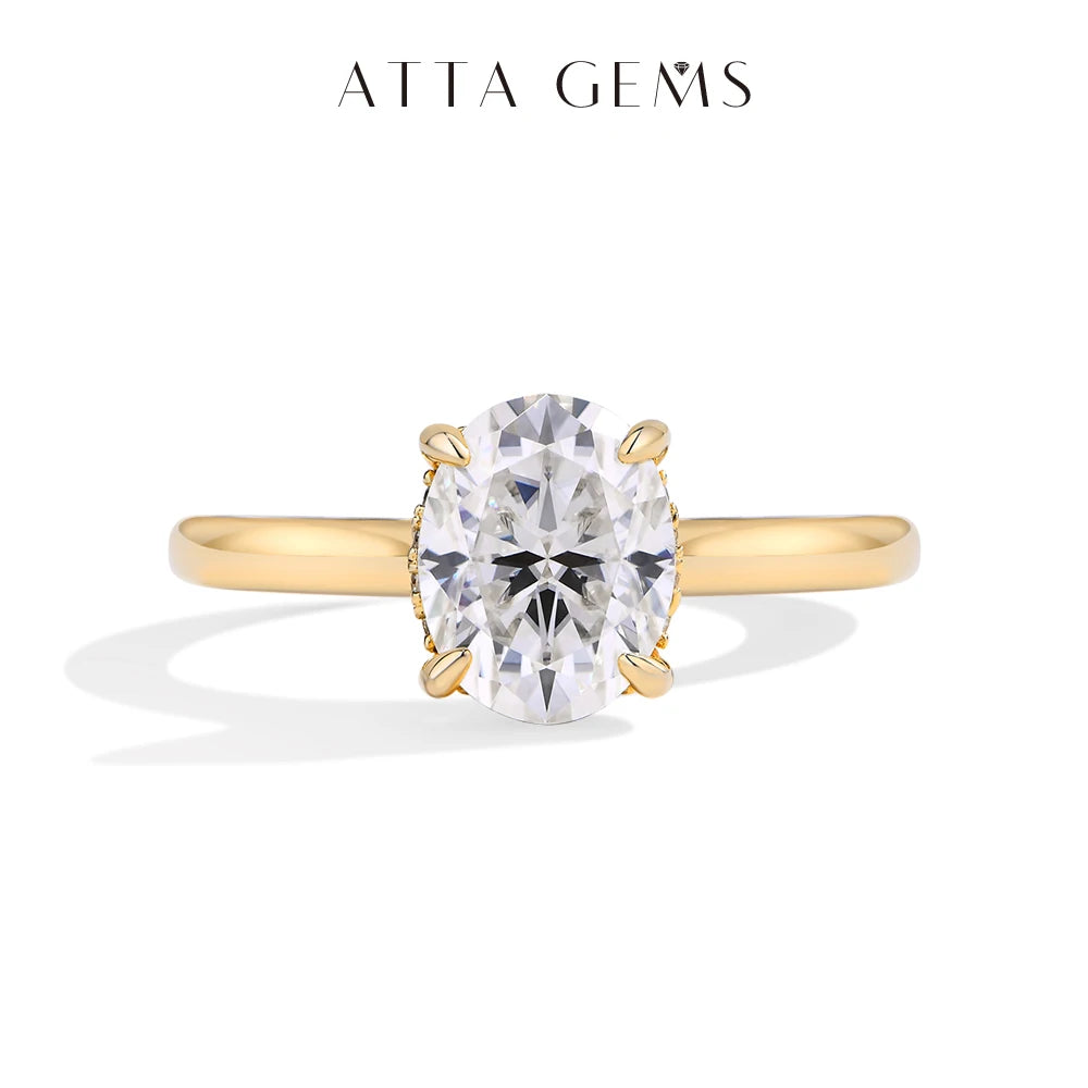 Moissanite Ring For Women Oval S925 Silver Engagement