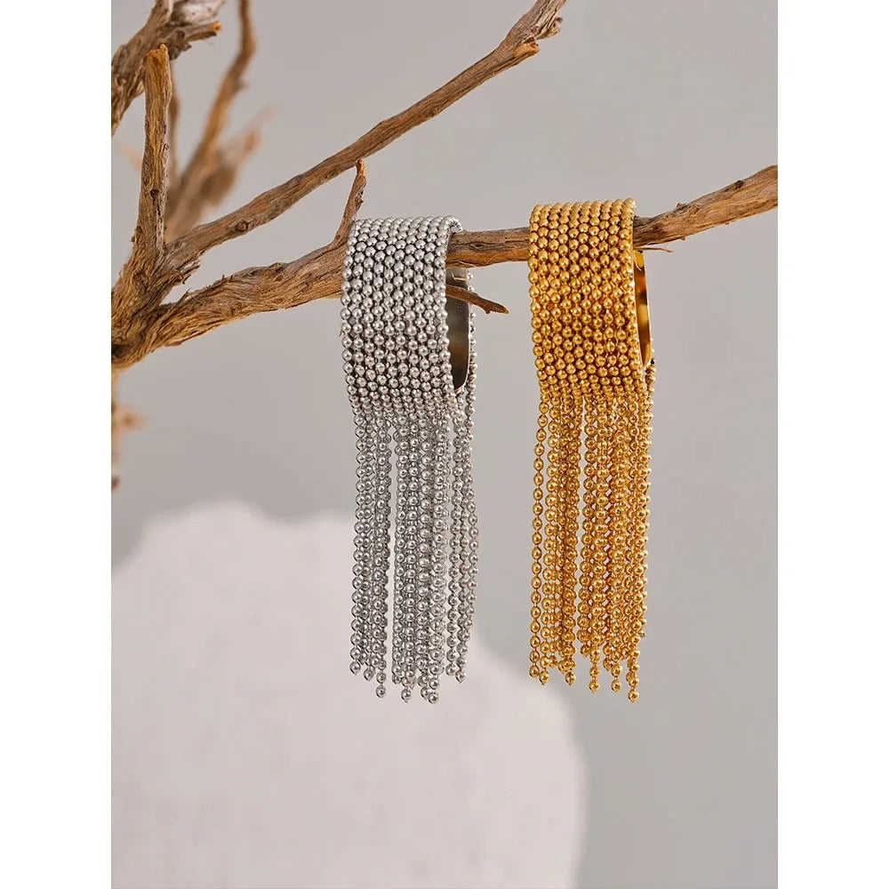 Yhpup Declaration Series Stainless Steel Chain Tassel Ring