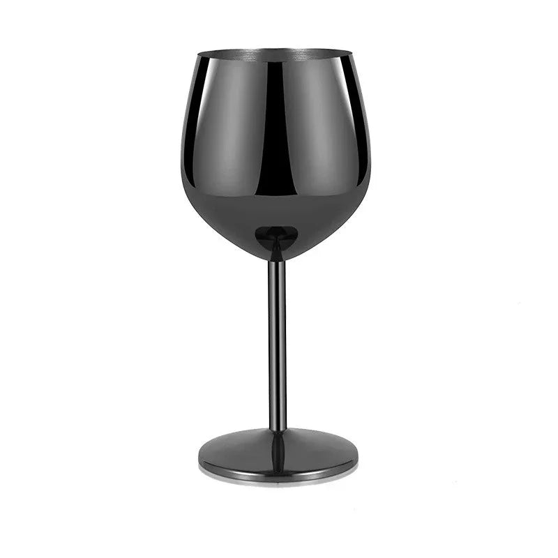 Stainless Steel Goblet Wine Glass Unbreakable Bar Glass