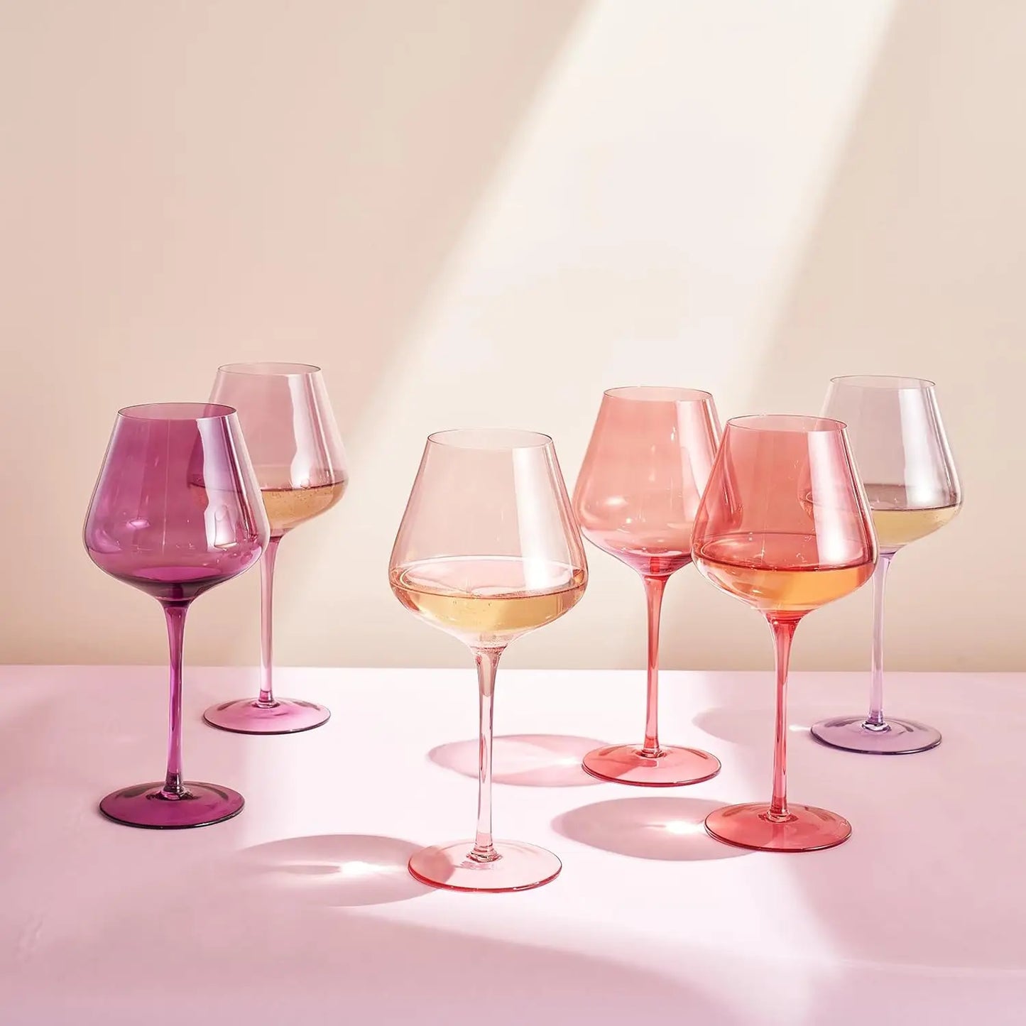 Colors Of Love Valentines Crystal Wine Glasses Set Of 6