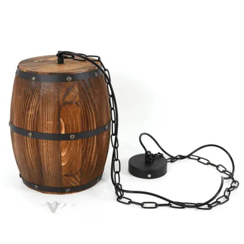 Vintage Old West Wine Barrel Hanging Light For Cafe Bar