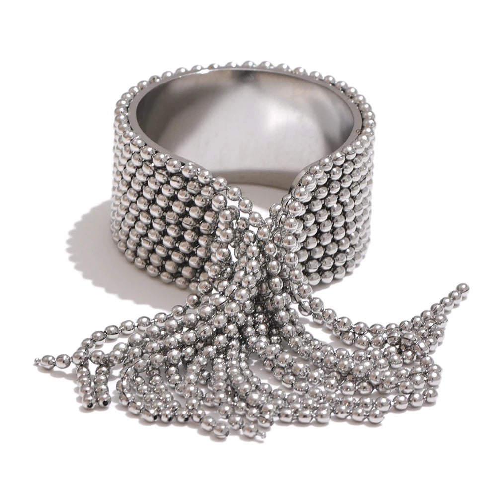 Yhpup Declaration Series Stainless Steel Chain Tassel Ring