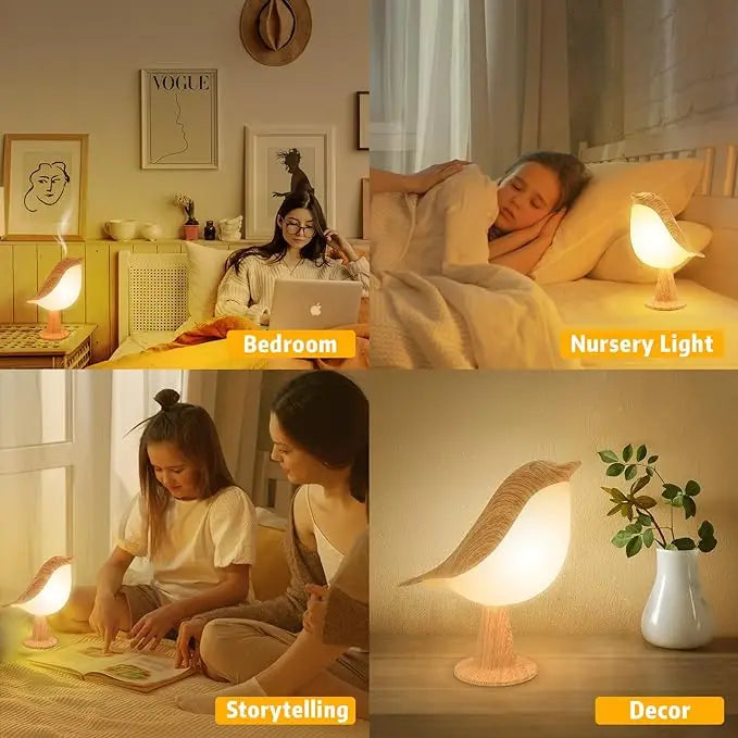LED Touch Control Bird Lamp Art Deco Dimmable Rechargeable Battery