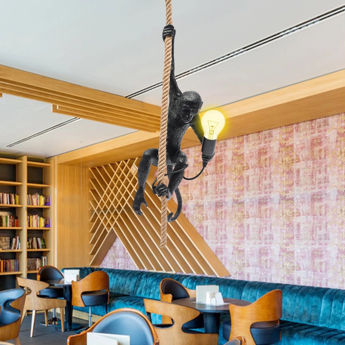 Monkey Chandelier Pendant Light With Adjustable Chain And E26 Socket