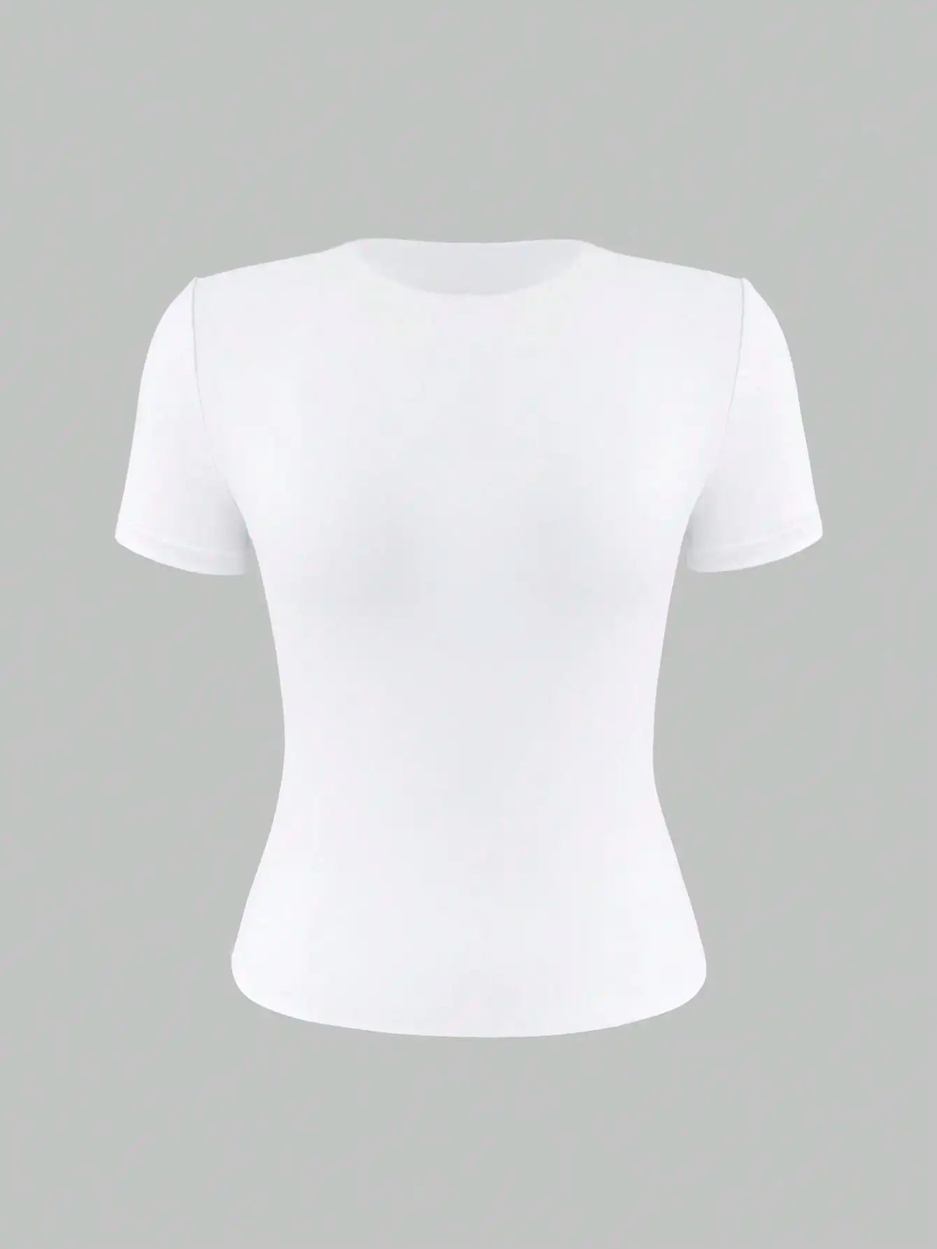 Women's Round Neck Short Sleeve Fitted T Shirt For Summer Casual