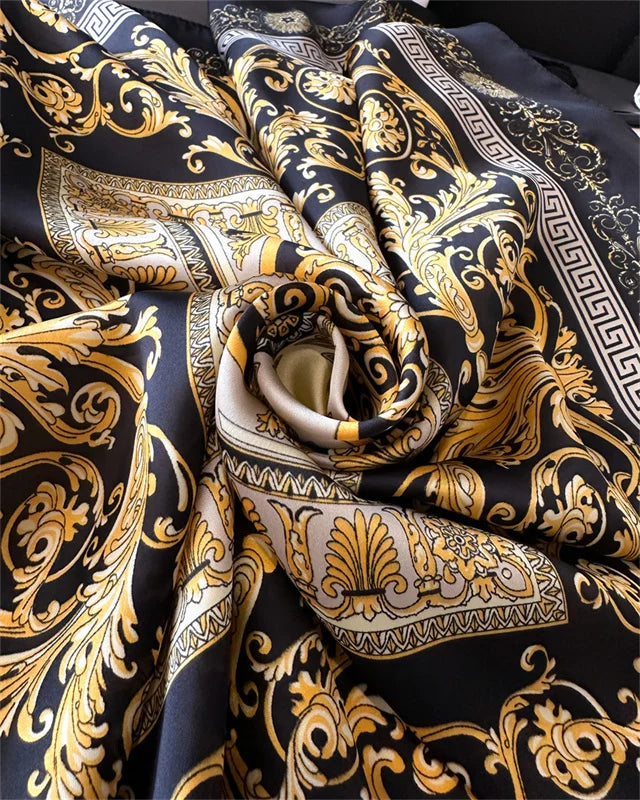 Printed Womens Polyester Scarf Square Shawl Luxury Design