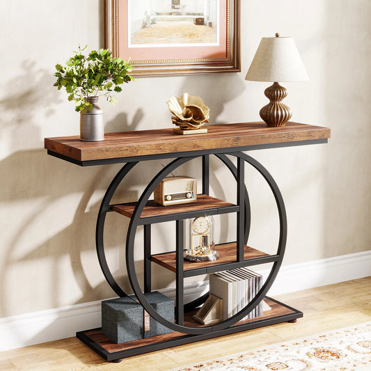 Tribesigns Four Tier Industrial Console Table For Entryway Hallway Storage