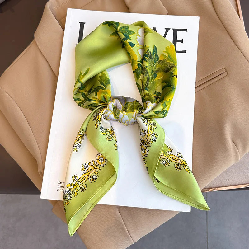 Printed Womens Polyester Scarf Square Shawl Luxury Design