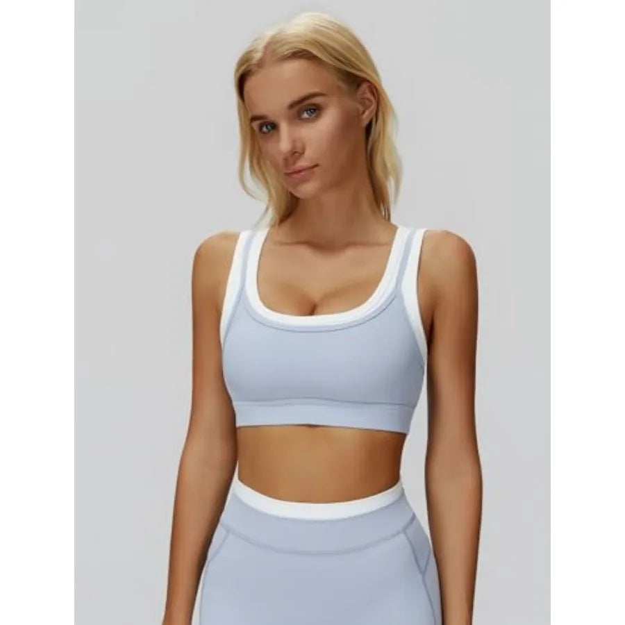 Women's Two-Piece U-Back Workout Set For Gym And Yoga