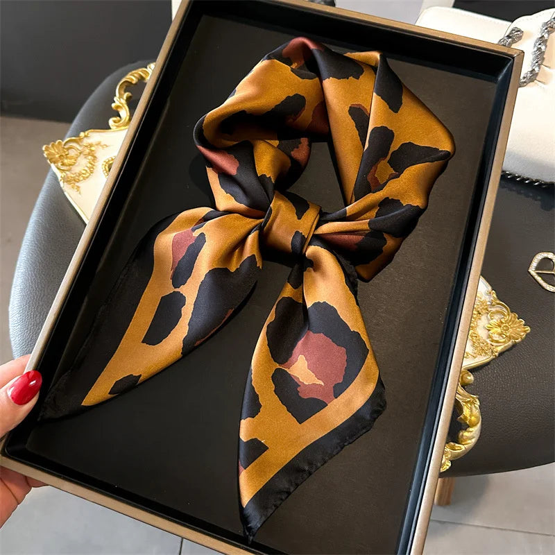 Printed Womens Polyester Scarf Square Shawl Luxury Design