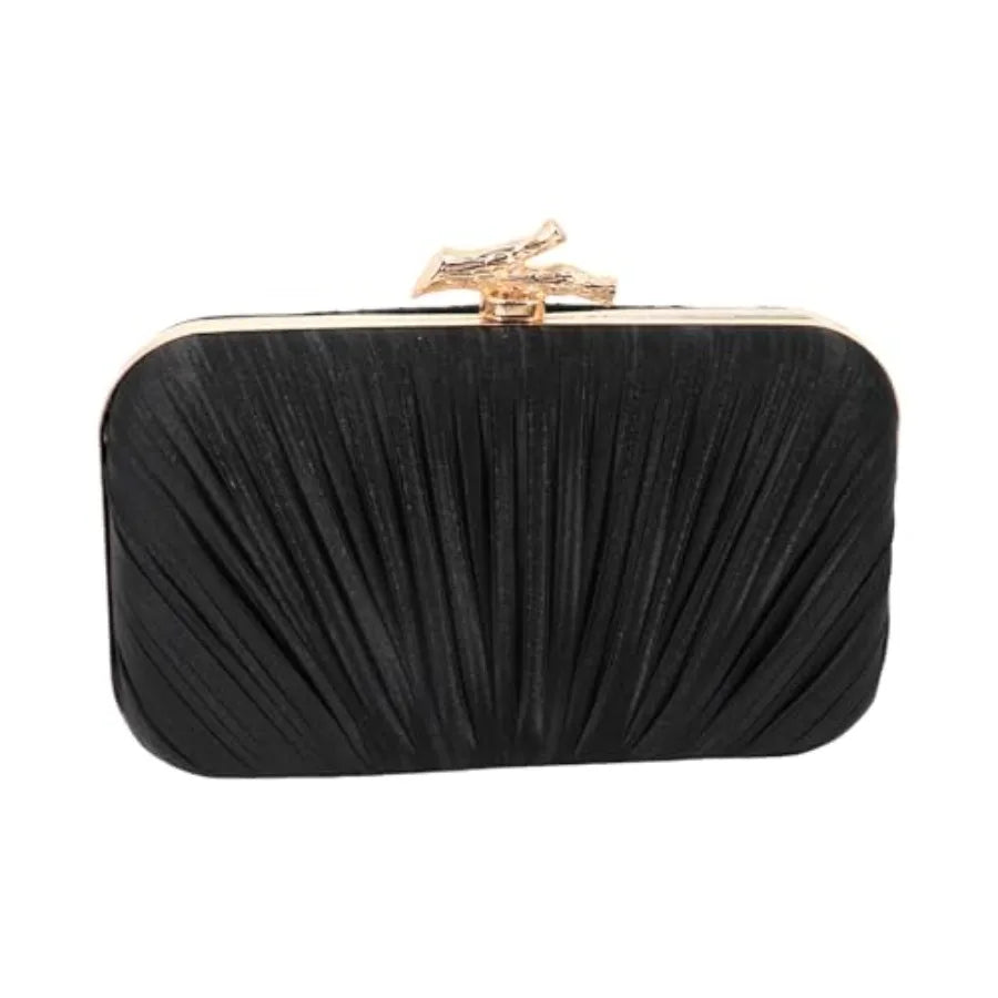 Elegant Vinyl Evening Clutch Purse With Removable Chain Strap