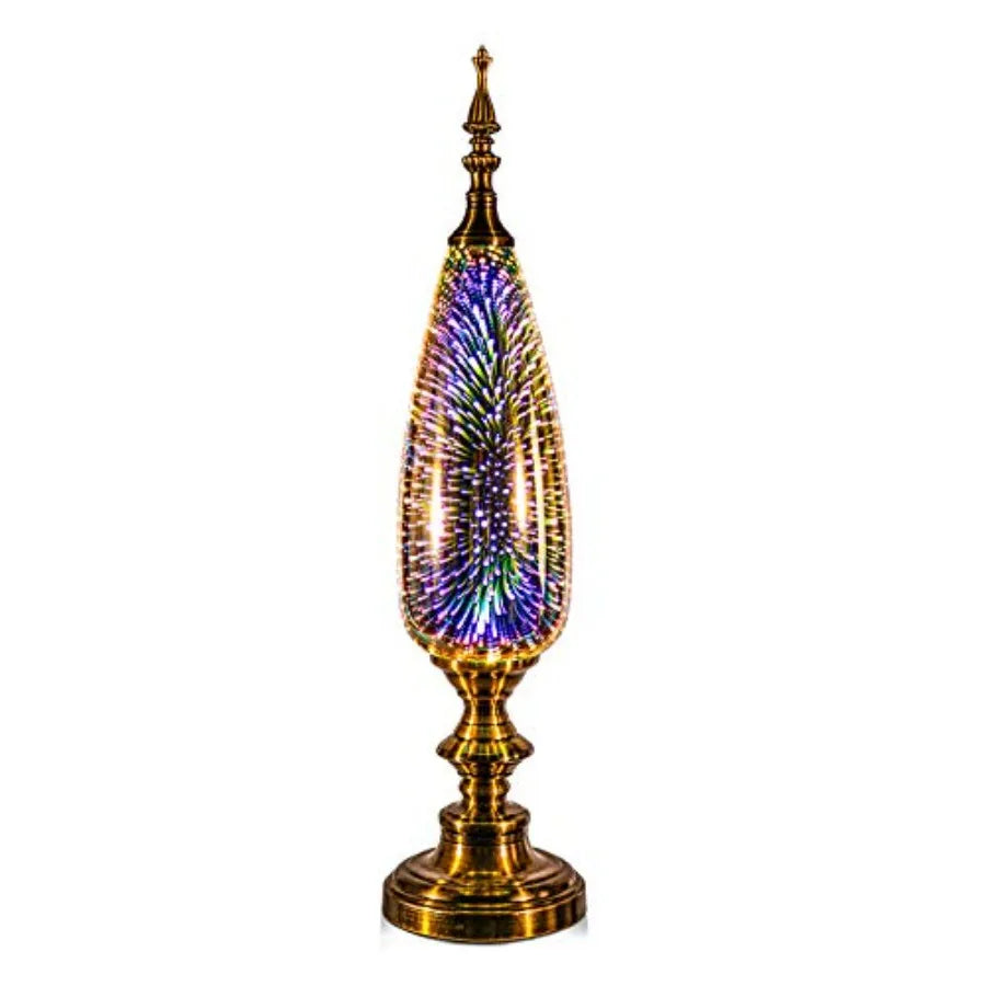 Table Lamp Turkish Arabian Desk Lamp With Handmade 3D Glass Bronze Base