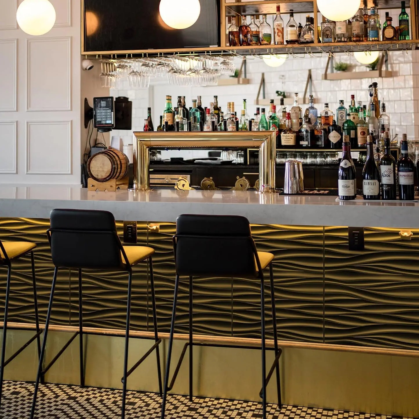 3D Wave Design Textured PVC Wall Panels For Modern Interiors