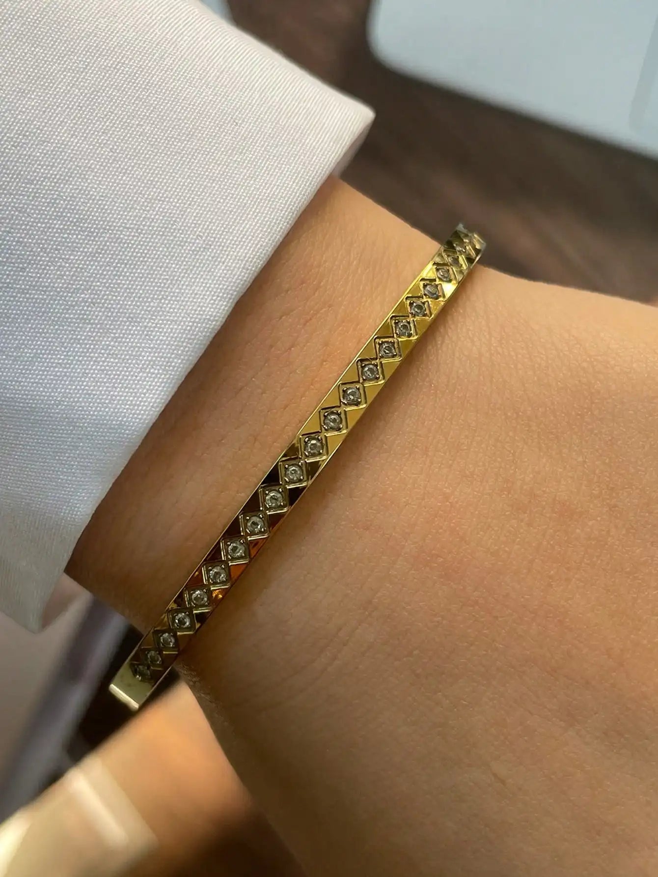 Gold And Silver Horseshoe Bracelet With Stainless Steel Chain